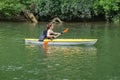 Young Woman Kayaking on the Roanoke River
